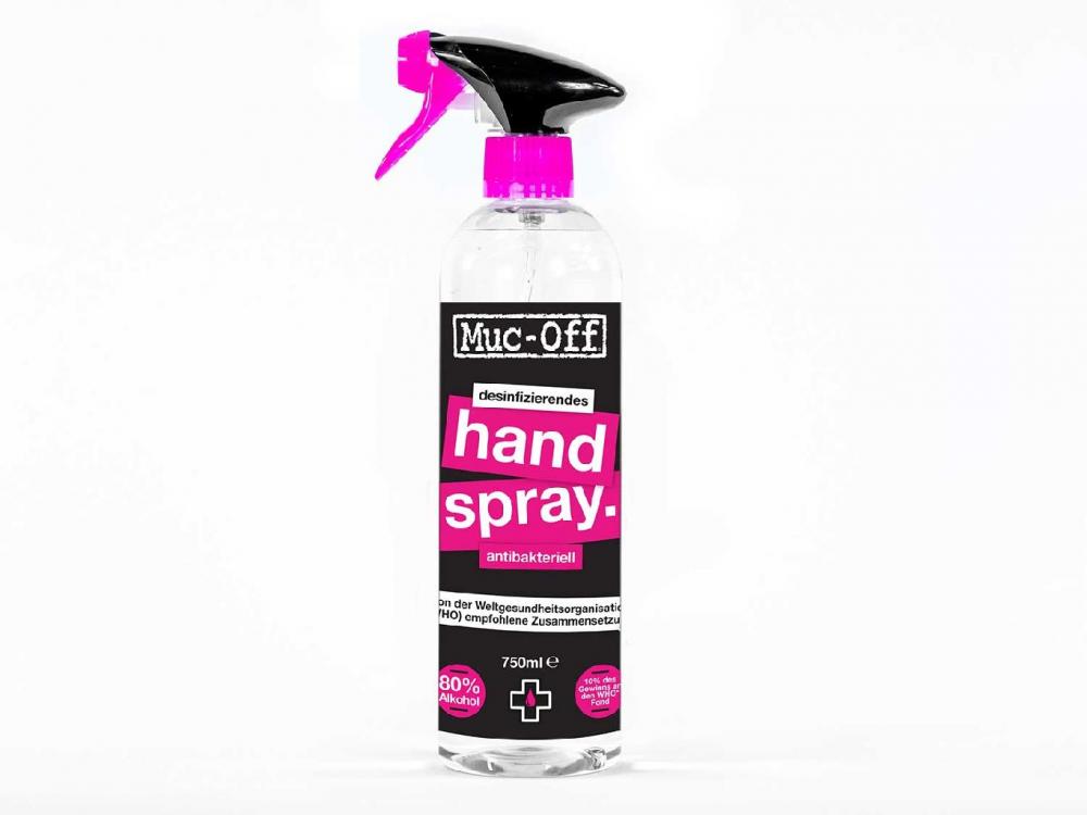 Muc-Off Antibacterial Hand Sanitising Spray 750ml Pink - WHO-empfohlenes Handdesinfektionsspray