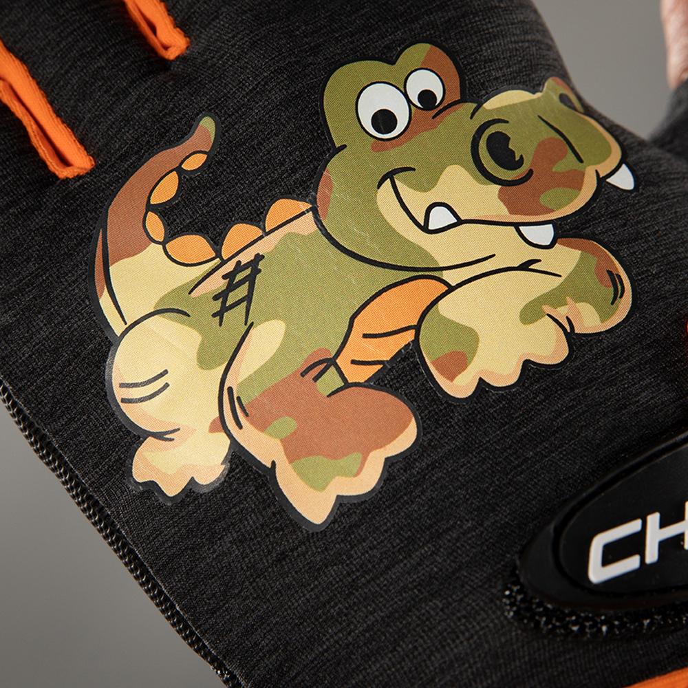 CHIBA Cool Kids - Kinder-Radhandschuhe S Crocodile, Griptec-Innenhand, waschbar