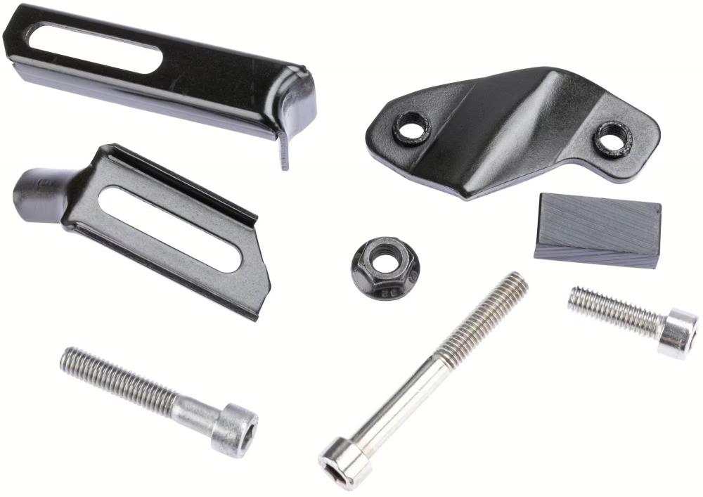 PLETSCHER Hinterbauständer Multi Zoom silber - verstellbar 2628 Zoll, Aluminium-Druckguss pulverbeschichtet, Schiebe- und Gegenlaschenbefestigung, Kunststofffuß Zoom