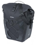 Basil Navigator Waterproof L MIK Studs - Einzelfahrradtasche 22 l, schwarz (Tarpaulin + 600D Polyester, wasserdicht IPX3, Rollverschluss, reflektierendes Gummiband)