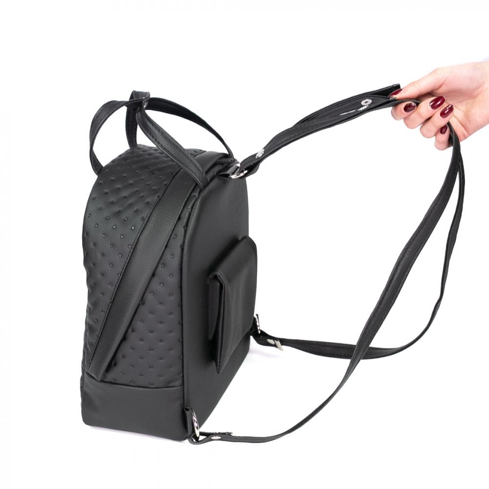 Haberland Rucksack-Lenkertasche Bella schwarz - flexible Lenkertasche & Rucksack