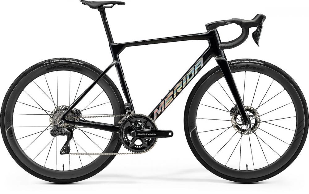 Merida Scultura Team CF5 Rennrad M Metallic Black Flash BCP, Carbonrahmen, Shimano Dura-Ace Di2, ca 6,6 kg