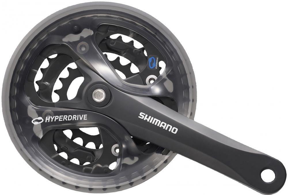 SHIMANO Kurbelgarnitur ACERA FC-M361 Hyperdrive 7/8-fach 175mm 42-32-22Z schwarz Kettenschutz.