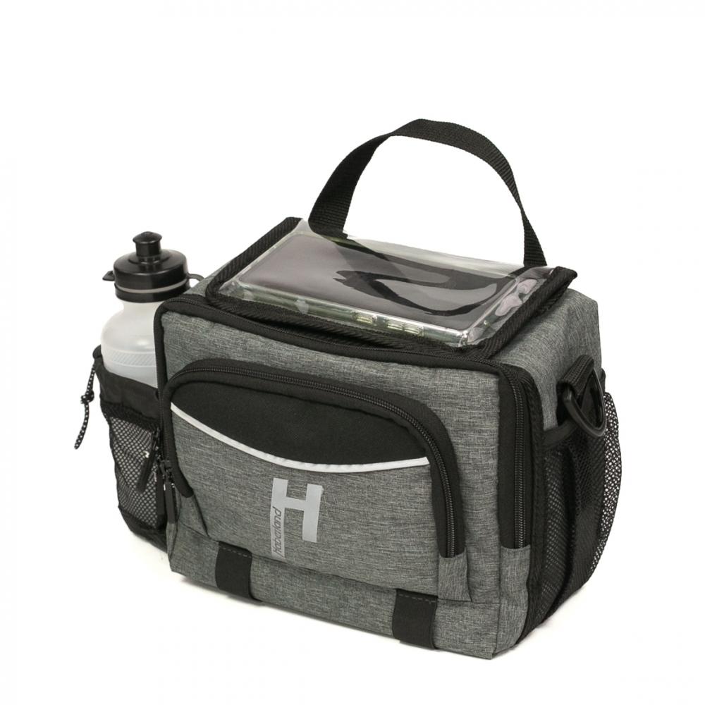 Haberland Lenkertasche 6l Bottle grau - praktische Lenker-Tasche mit Flaschenfach