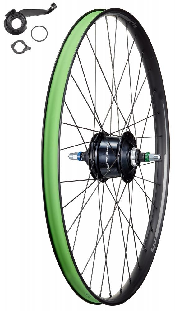 26 Zoll Laufrad Hinterrad mit Shimano Nexus 5-Gang Nabenschaltung - 650B Disc Centerlock Schwarz