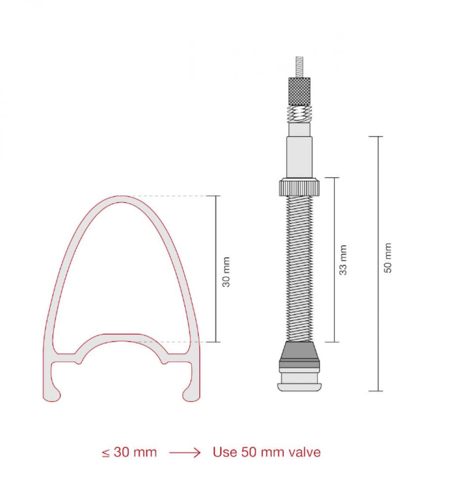 Procraft Tubeless-Ventile 50 mm Lila - 7071 Aluminium mit austauschbarer Gummibasis