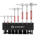Procraft Werkzeug T-Handle Innensechsrund (Torx)-Satz 8-tlg. T10-T50 Silber/ Rot - maximale Kontrolle