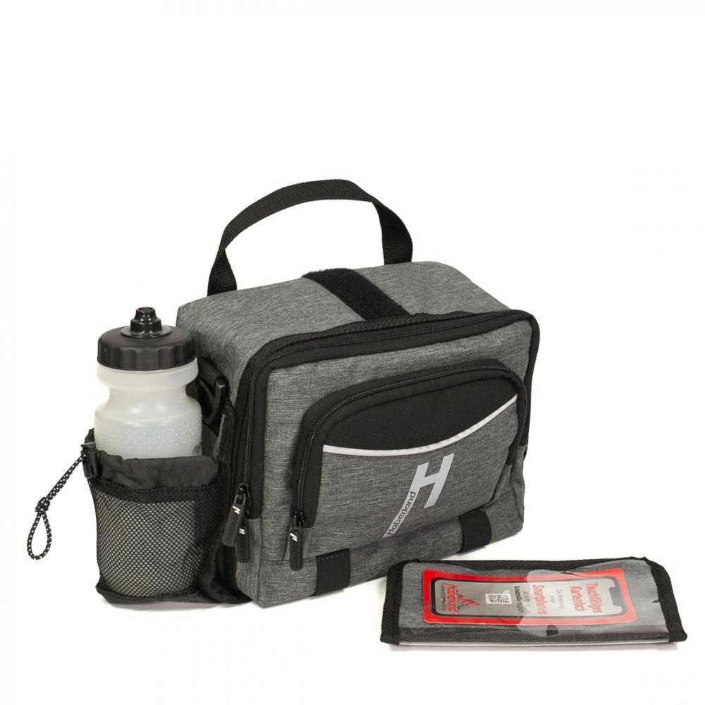 Haberland Lenkertasche 6l Bottle grau - praktische Lenker-Tasche mit Flaschenfach