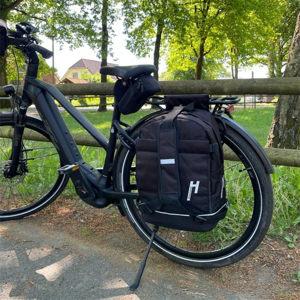 Haberland Bike-Rucksack Lucky Active Plus schwarz - vielseitige Gepäckträger-Tasche