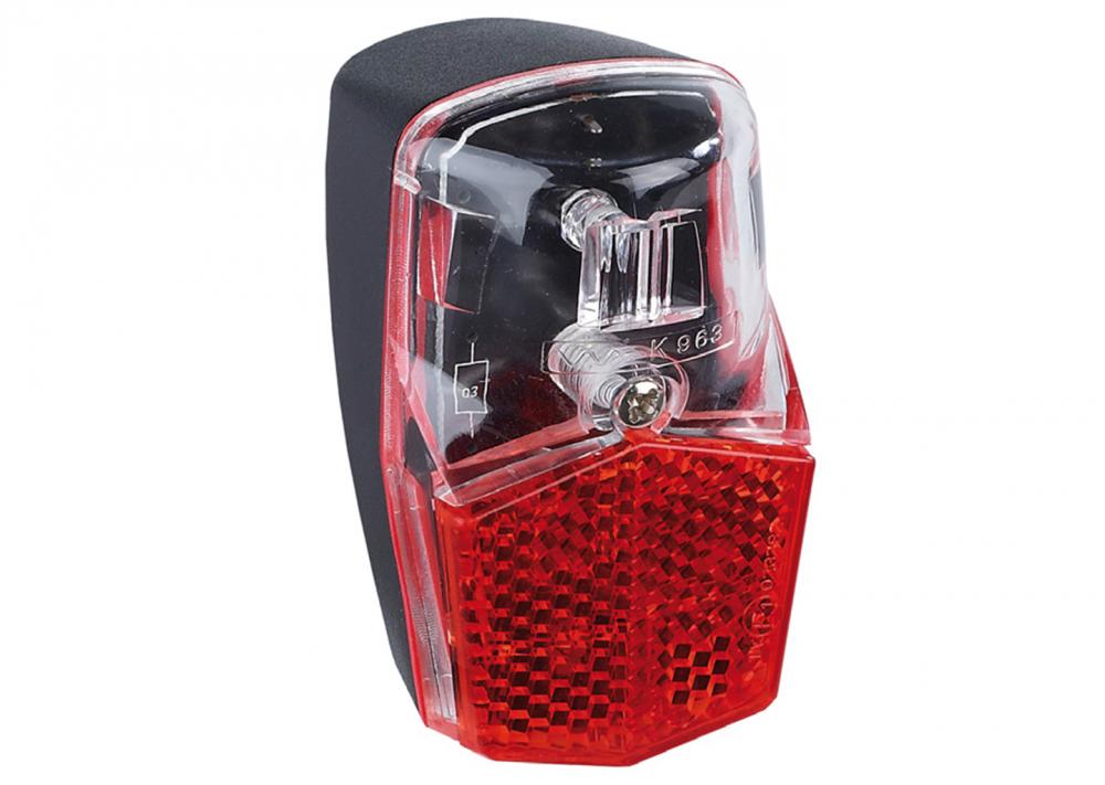 Rotes Büchel FL 12 LED-Fahrradrücklicht mit Standlichtfunktion für Dynamo-Schutzblechmontage, StVZO-konform.