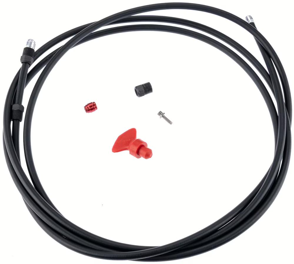 SRAM Rival AXS Bremsleitung und Montagezubehör für linke Schalt/Bremshebel am modernen Rennrad.