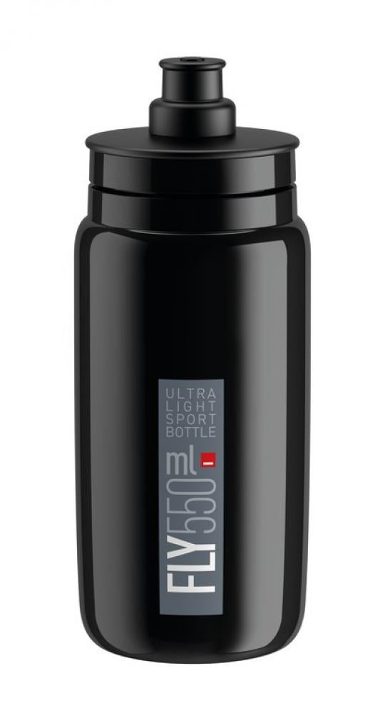 Elite Trinkflasche schwarz grau M-Wave Flaschenhalter schwarz