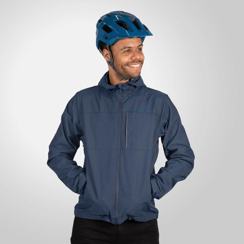Endura Hummvee wasserdichte Kapuzenjacke ink blue XL - vielseitige Regenjacke für Trail und Alltag, wasserdicht, atmungsaktiv, robust und komfortabel