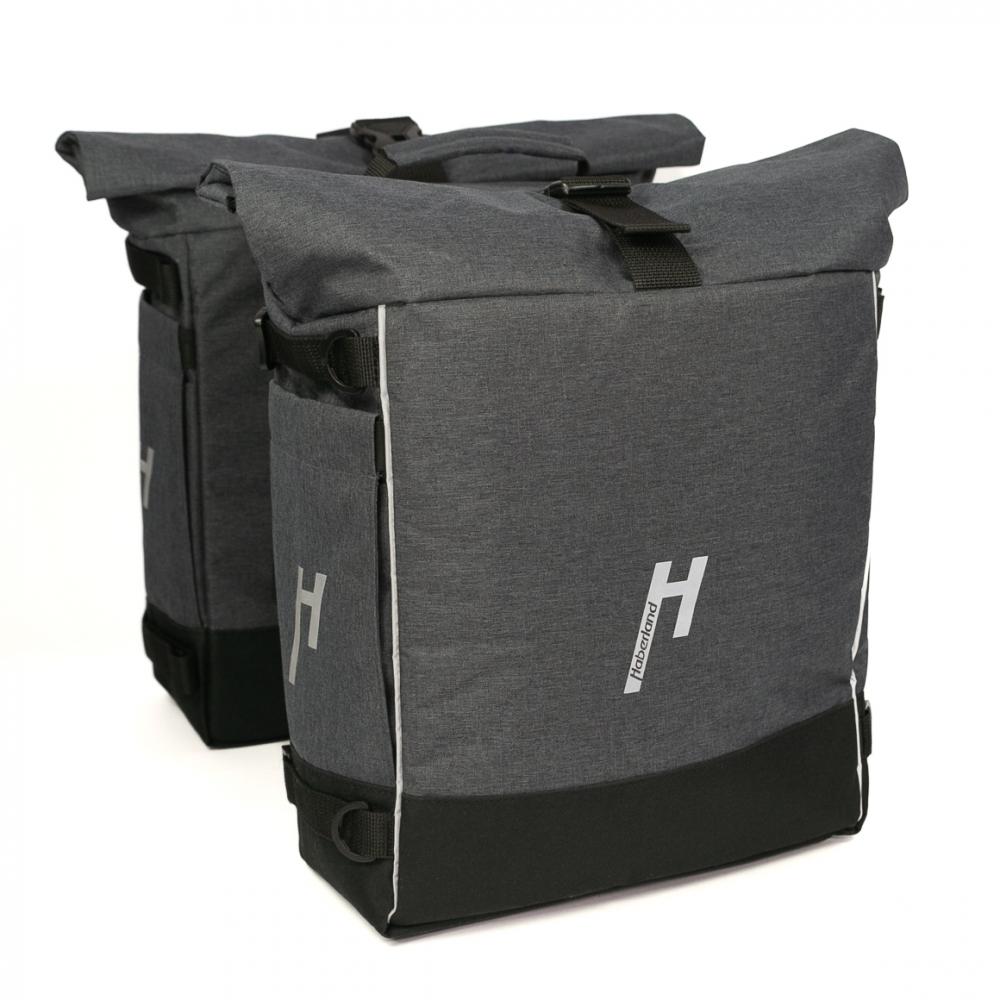 Haberland Rucksack-Doppeltasche Double Loader anthrazit - flexible Gepäckträger- und Rucksacklösung