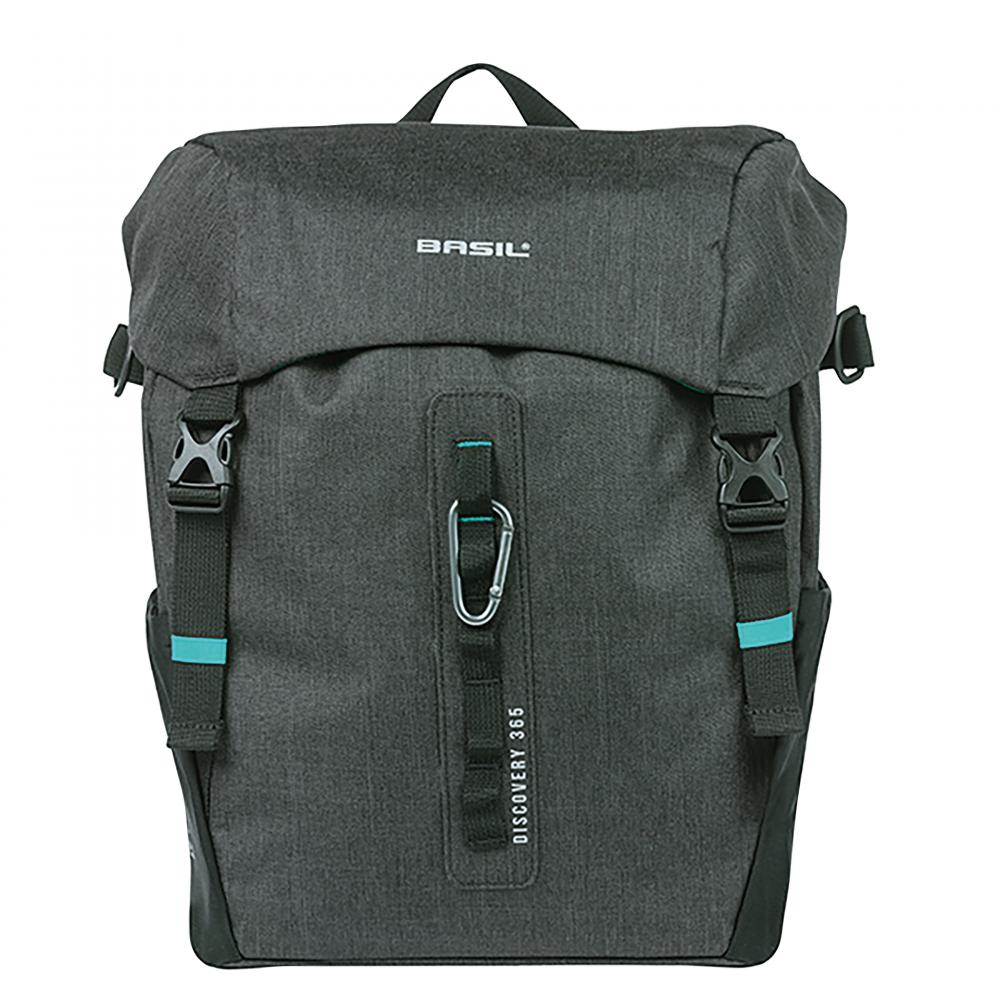 Basil Discovery 365D L 20 Liter Einzeltasche mit MIK-Hooks - wasserabweisend - Regenhülle Reflektoren 30x17x36 cm 5 kg - Fahrradträgertasche