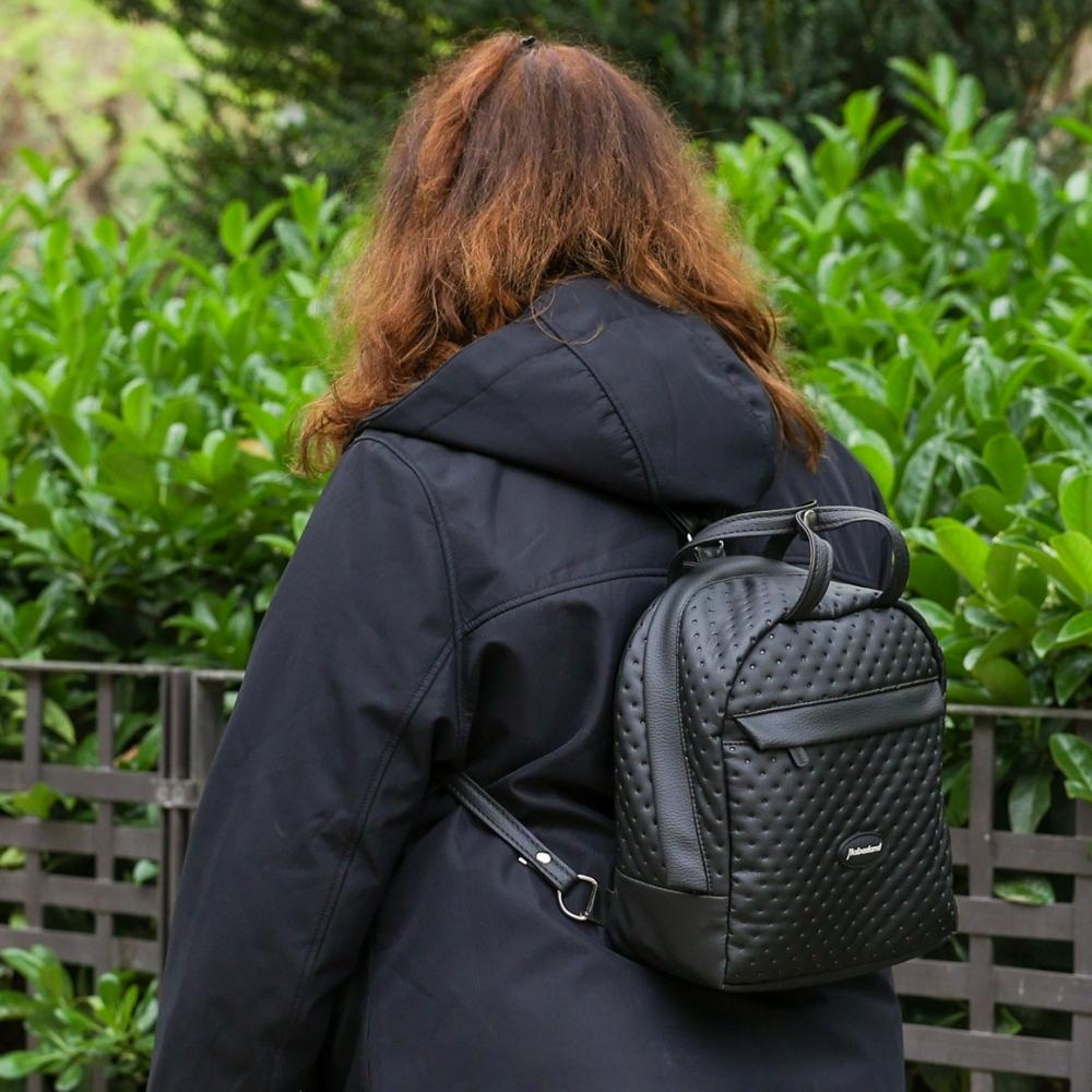 Haberland Rucksack-Lenkertasche Bella schwarz - flexible Lenkertasche & Rucksack