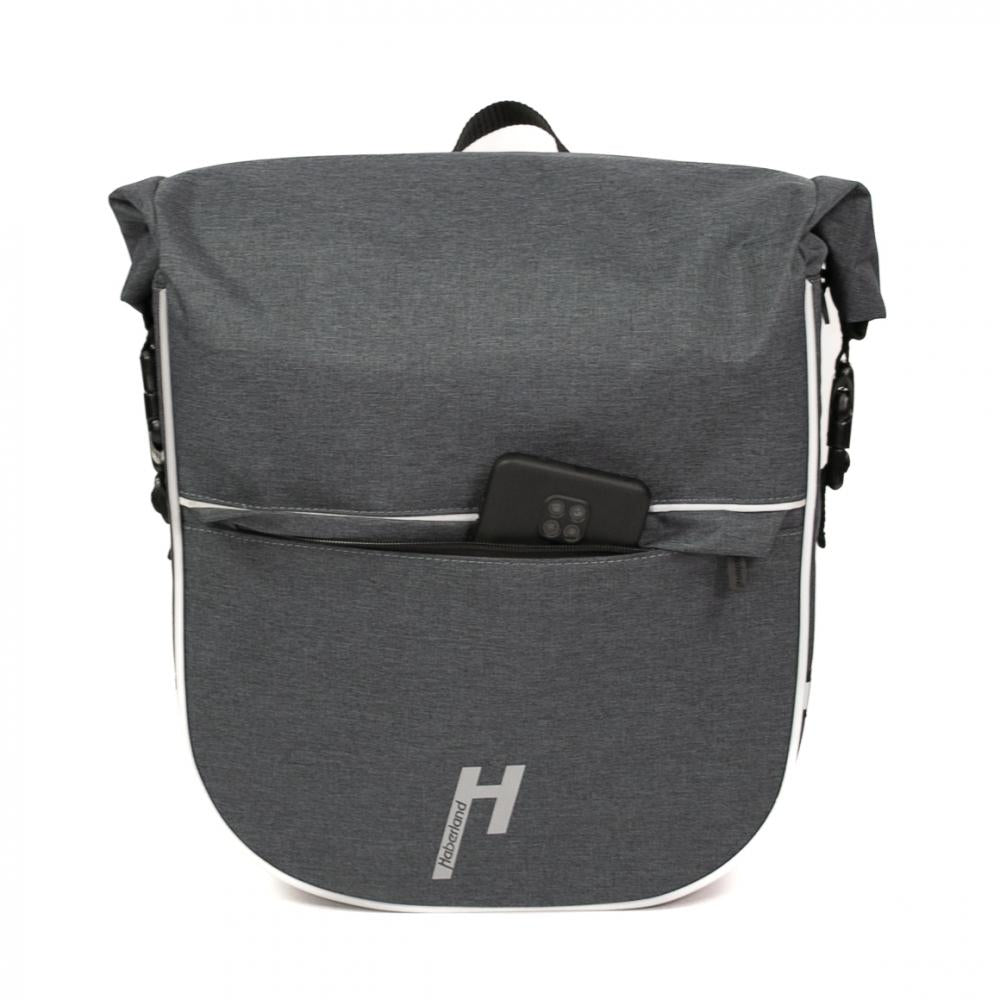 Haberland Frontträger-Tasche eMotion anthrazit/reflex - stabile Fronttasche für KLICKfix