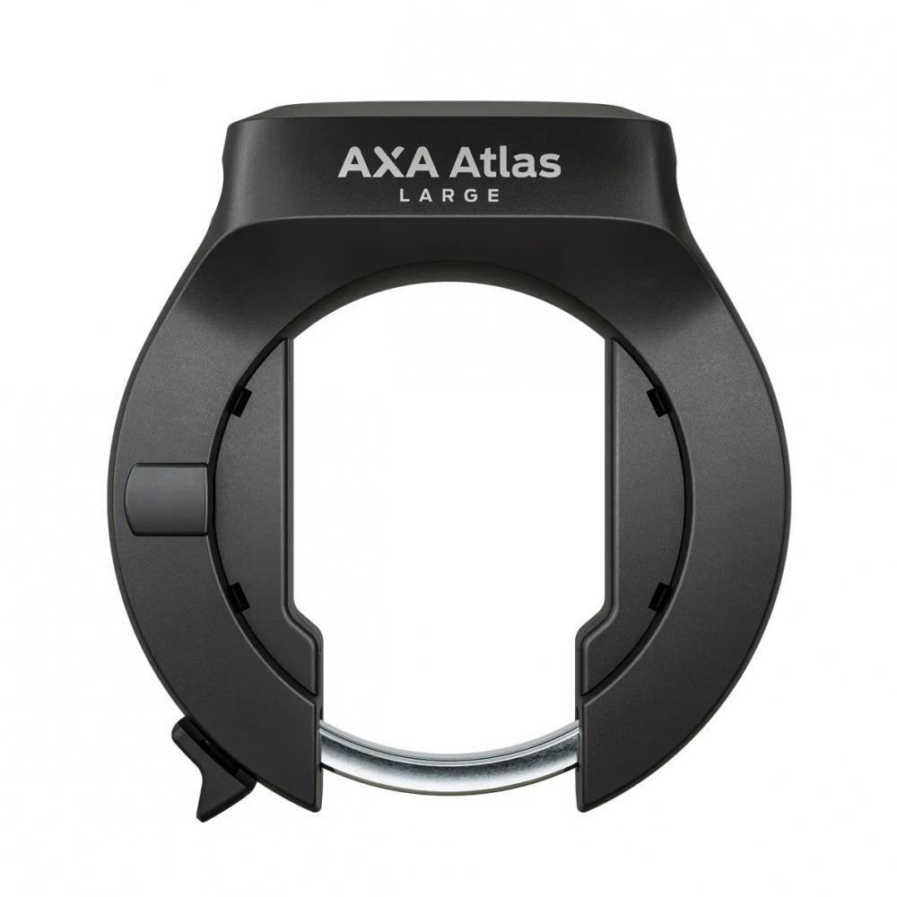 Schwarzes AXA Atlas Large Rahmenschloss einzeln für hohe Fahrradsicherheit.