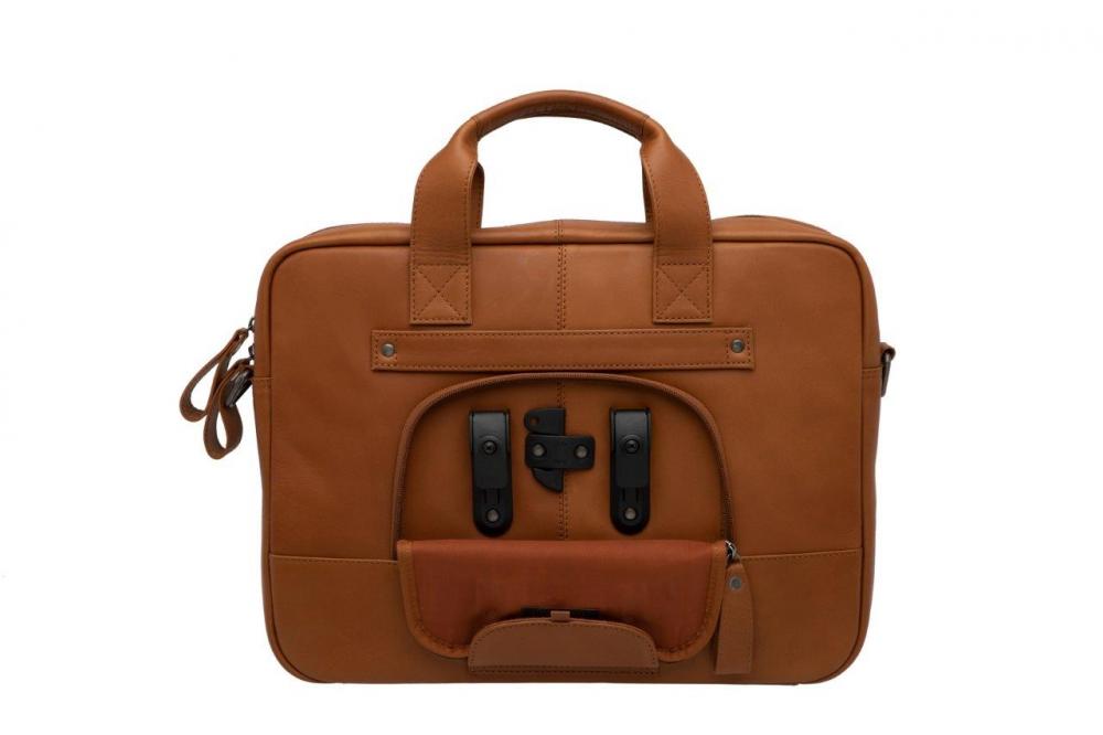 New Looxs Radtasche Luko Leather Cognac 15 Zoll - elegante Bike-Office-Tasche