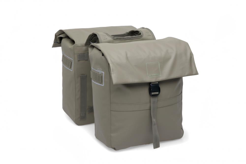 New Looxs Doppelpacktasche Leeds Double Taupe 2x 19,5 l - stilvolle, wetterfeste Gepäckträgertasche