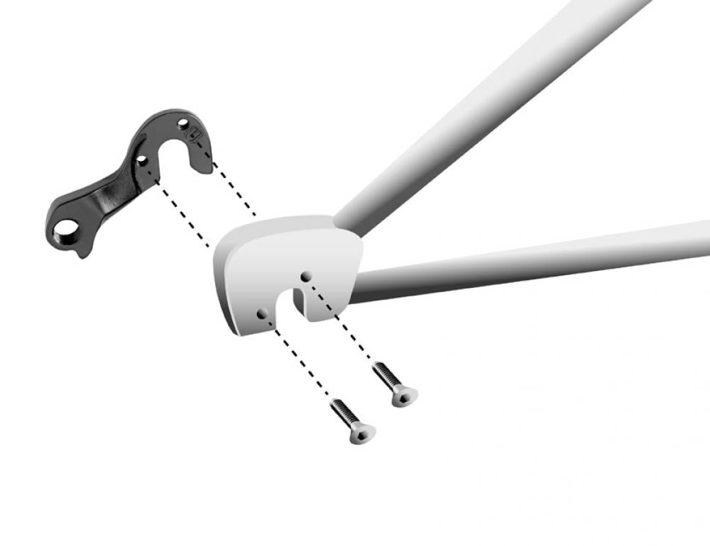 MARWI Schaltauge GH-287 inkl. Schrauben für Cube Litening C:62/C:68, Aluminium, silber
