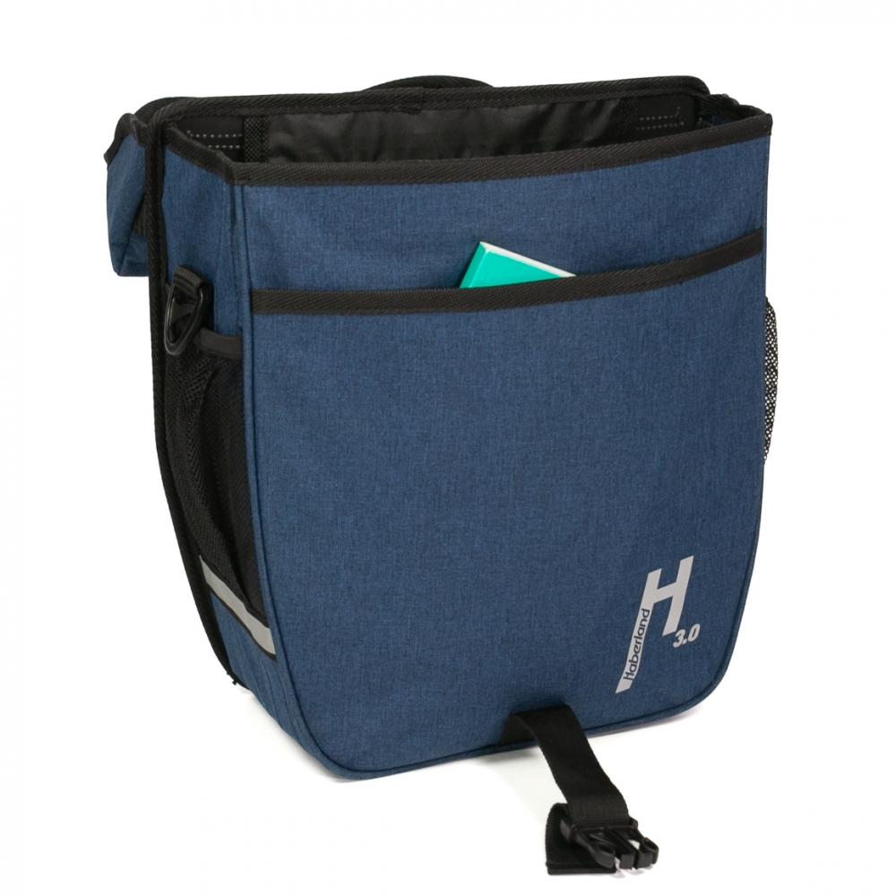 Haberland Einzeltasche 14l Basic 3.0 blau - praktische Fahrradtasche mit klappbarem Volumen