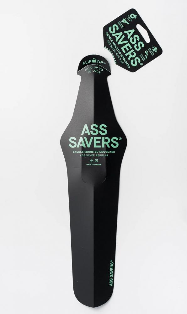 Ass Savers ASR-1 Regular Spritzschutz Hinterrad schwarz für Rennrad, Gravel und MTB, werkzeuglose Montage.