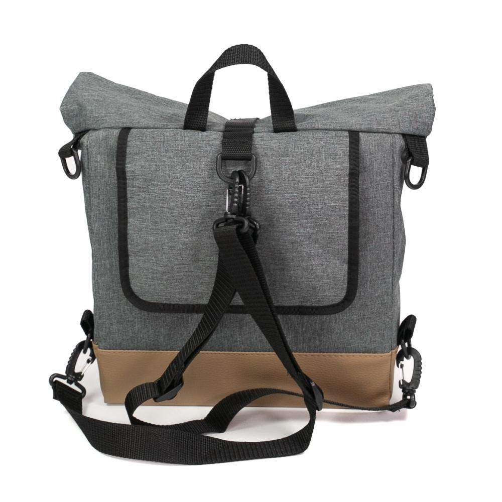 Haberland Lenker-Bike-Rucksack Keep Rollin' grau - flexible Rucksack-Lenkertasche mit KLICKfix