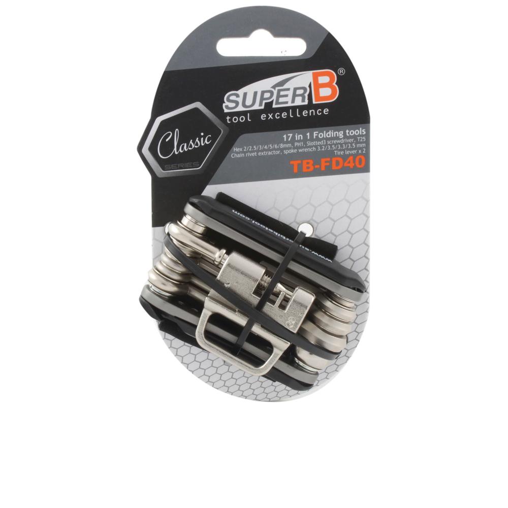 Super B Falt-Werkzeugset 17 in 1 TB-FD40 - Kompaktes Multitool für Radfahrer