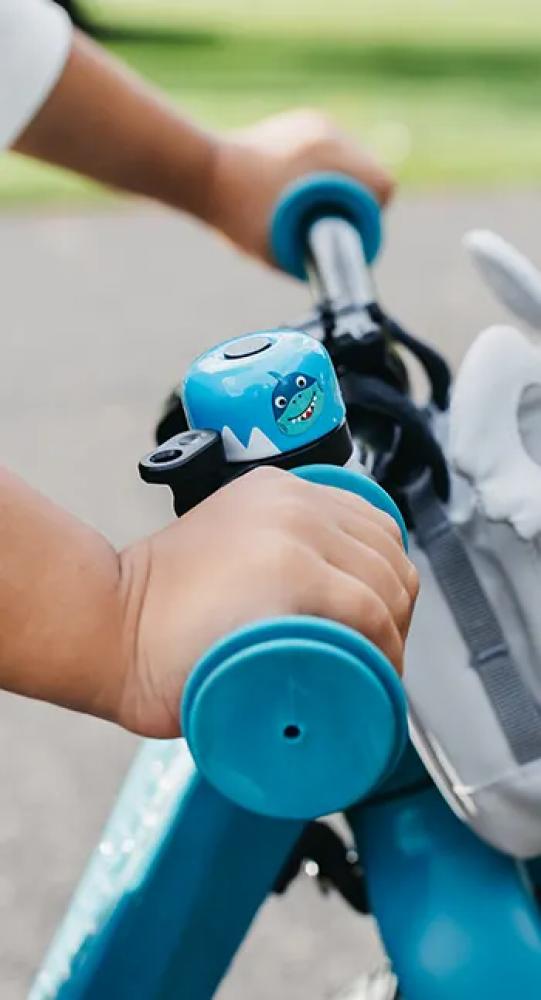 AFFENZAHN Fahrradklingel Hai Petrol stylische Kinder-Fahrradklingel aus Aluminium, passend für Lenker 19-25 mm, leicht, schadstofffrei, sichert mehr Sicherheit im Straßenverkehr