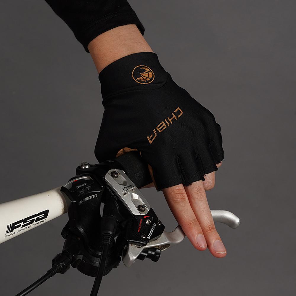 CHIBA ECO Glove Pro - Radhandschuhe schwarz, Größe M, atmungsaktiv & gepolstert