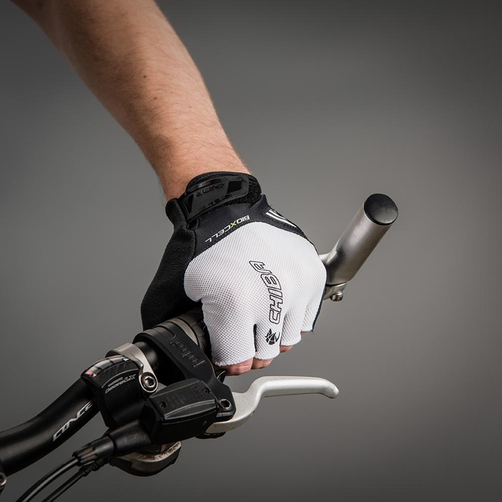 CHIBA BioXCell Air - Radhandschuhe kurz, weiß, atmungsaktiv, Gelpolsterung, Größe M