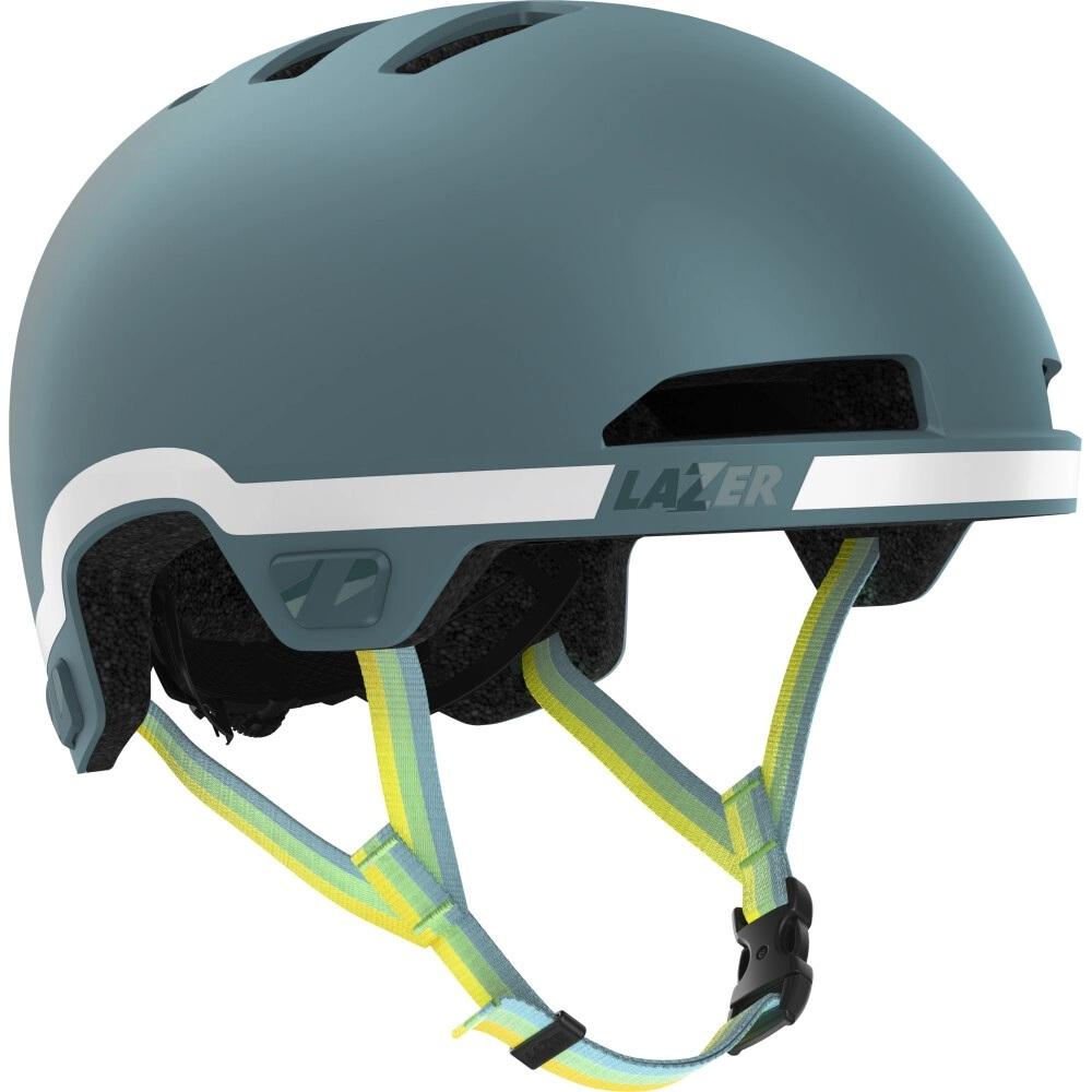 LAZER Kinder-Fahrradhelm Maze Jr KinetiCore GoFluo Matt - sicherer Urban-Helm für Kids