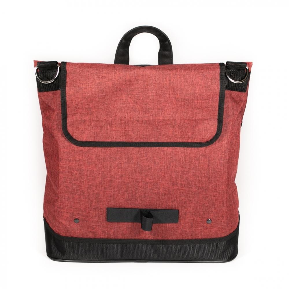 Haberland Melan I Shopper-Gepäckträgertasche rot - geräumige Einzeltasche für Alltag & Einkauf