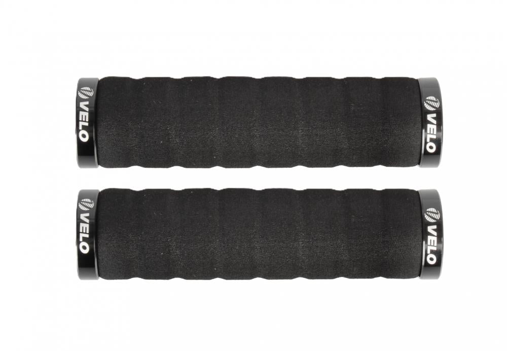 Velo LIGHT D2 Schraubgriff Set - 2-Komponenten Schaumstoff 125 mm schwarz, 1 Paar, rutschfest & stoßabsorbierend