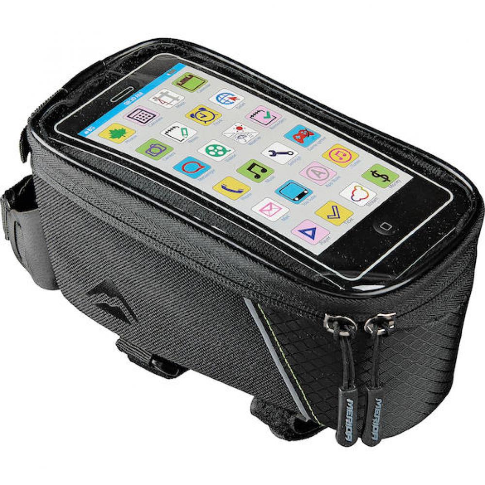 Merida Oberrohrtasche XL Smartphone Touchscreen (18x9,5x9 cm) Schwarz - Wasserfest