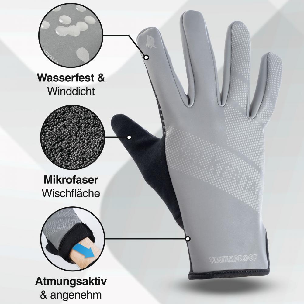 Valkental Handschuhe GloRider V2 Flex wasserfester Übergangshandschuh mit Grip M silber