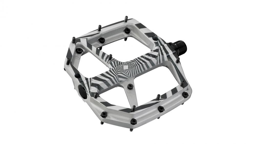 LOOK Trail Roc Plus Signature Series Thomas Genon - silber-schwarz MTB-Flachpedale, geschmiedetes Aluminium, 10 Pins, CrMo-Achse