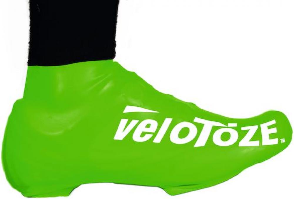 VeloToze Überschuh kurz grün S/M - wasserdichter Aero-Überschuh für kühle, nasse Fahrten