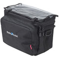 KLICKfix Daypack Lenkertasche schwarz mit transparentem Kartenfach und RIXEN & KAUL Logo.