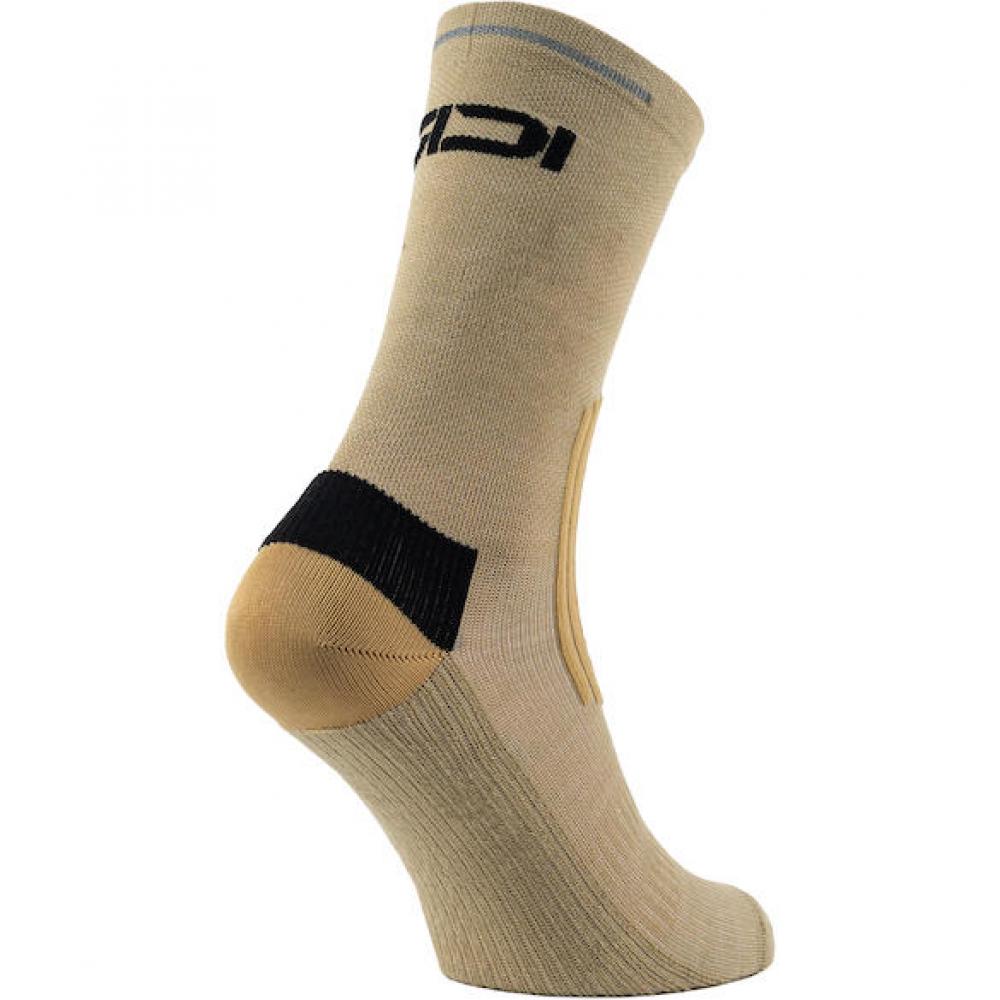 Sidi Socken VISIBILIS sand 40-43 Braun - atmungsaktive Radsocken mit hoher Sichtbarkeit