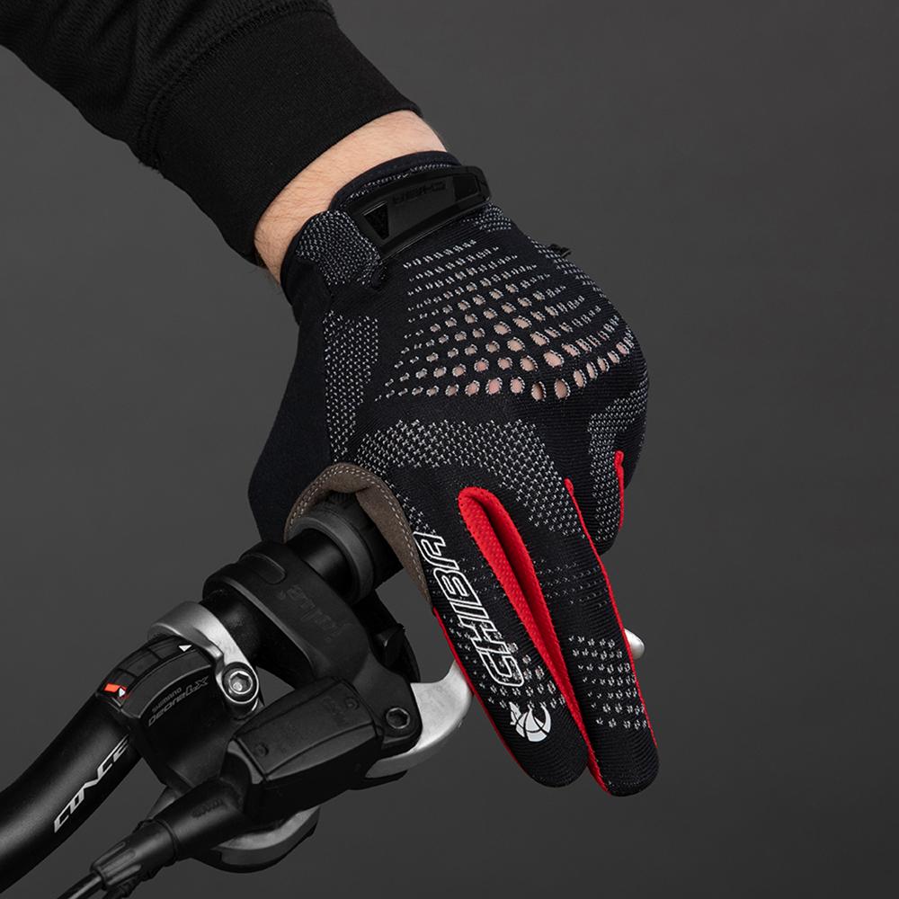CHIBA Gel Performer - Radhandschuhe kurzfinger, schwarz/rot, Größe M