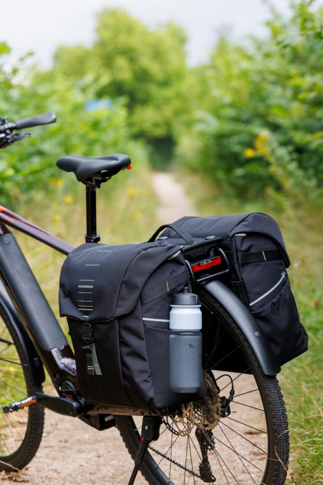 New Looxs Doppelpacktasche Vigo Double RT 2 2×18 l Black Green - geräumige Snapit 2.0 Gepäckträgertasche