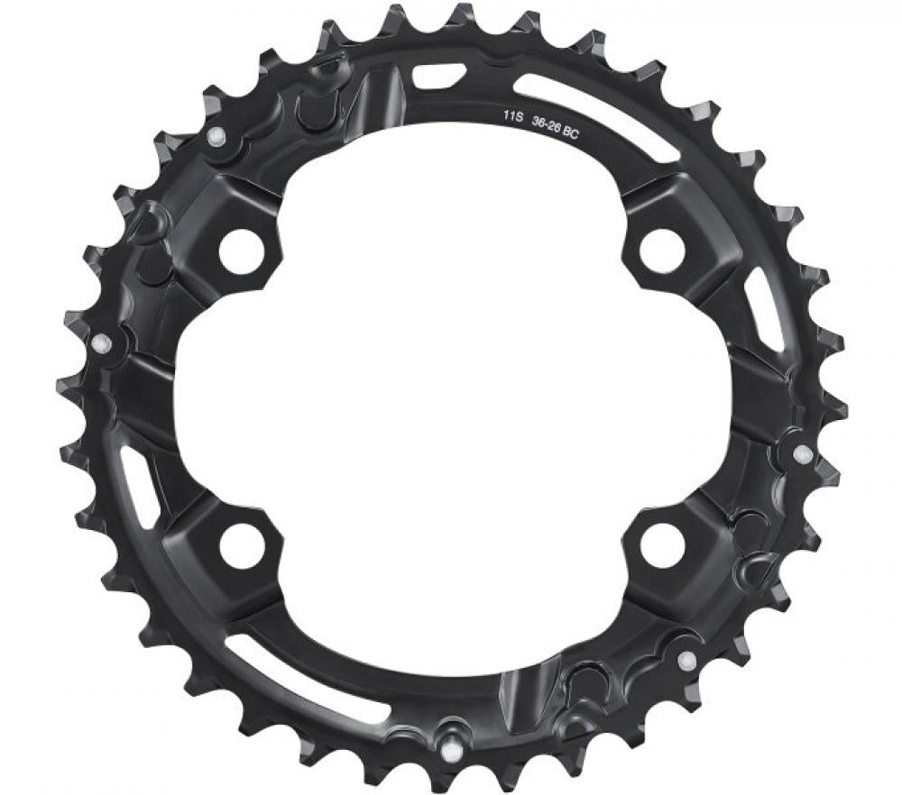 Shimano Deore FC-M5100 Kettenblatt mit 36 Zähnen in Schwarz für präzise MTB-Schaltungen.
