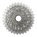SRAM XG-1290 E1 X-Dome 10-33T Kassette in Silber. Leicht, steif und rennorientiert.