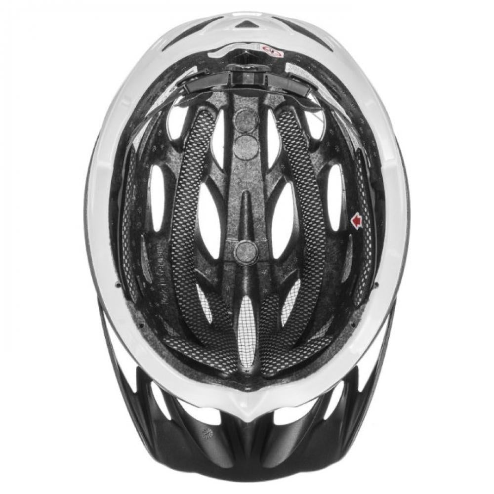 Uvex Oversize Fahrradhelm blau-weiß matt 61-65 cm - verstellbar, Inmould-Technologie, 24 Belüftungsöffnungen
