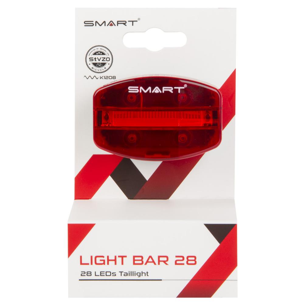 Smart Light Bar 28 LED Akku-Rücklicht, 20 Lumen, 220° Abstrahlwinkel, StVZO, schwarz