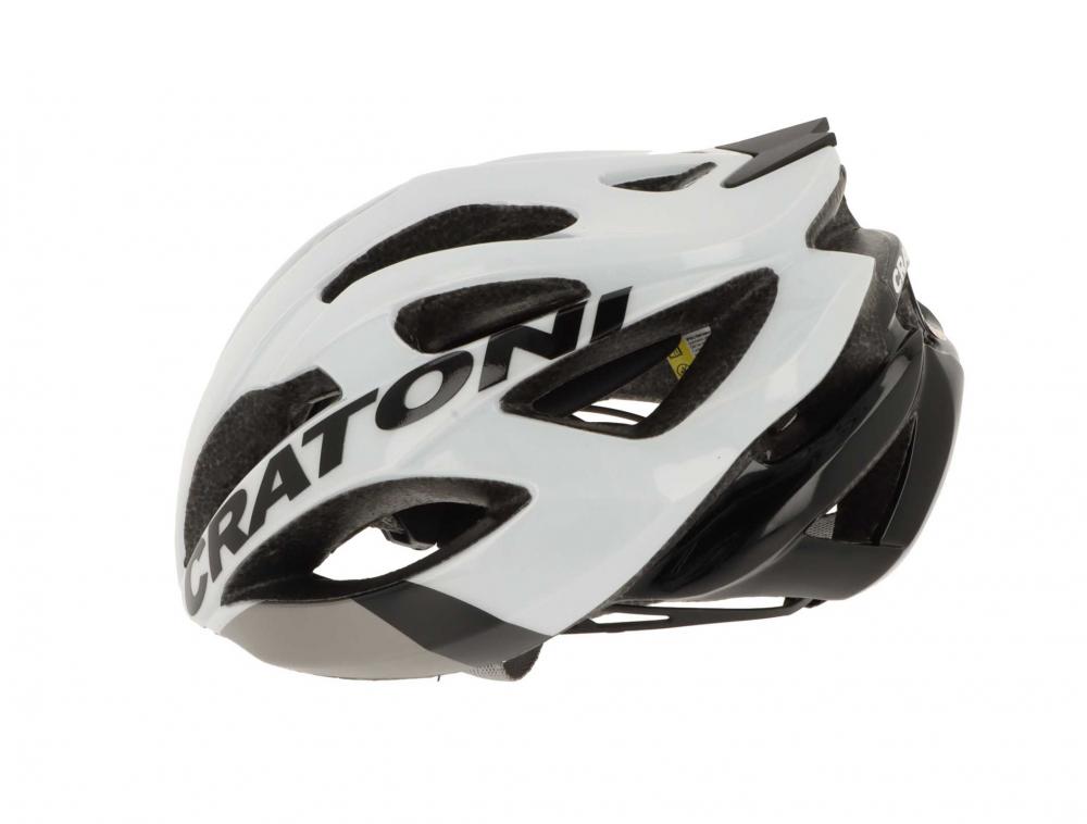Cratoni Helm C-Bolt Road weiß schwarz glanz L/XL 59 bis 62cm