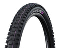 Schwalbe Big Betty MTB Reifen 27.5x2.40 schwarz TLE E-50 faltbar mit lila Streifen auf Stollenprofil.