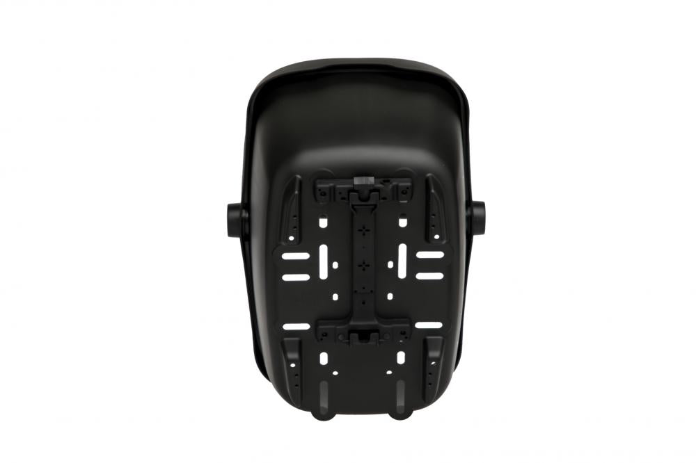 Schwarzer New Looxs Clipper RT 2 Fahrradkorb 23L, Unteransicht mit Racktime 2.0 Befestigungssystem.